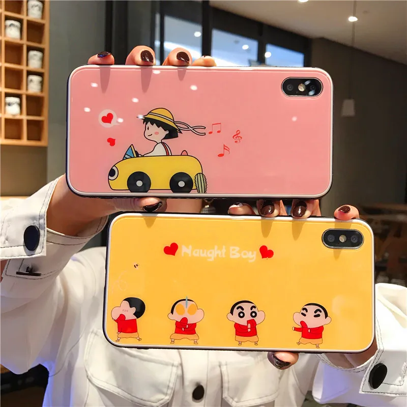 Мультяшный карандаш Shin-chan Maruko высокого качества усиленный стеклянный чехол для