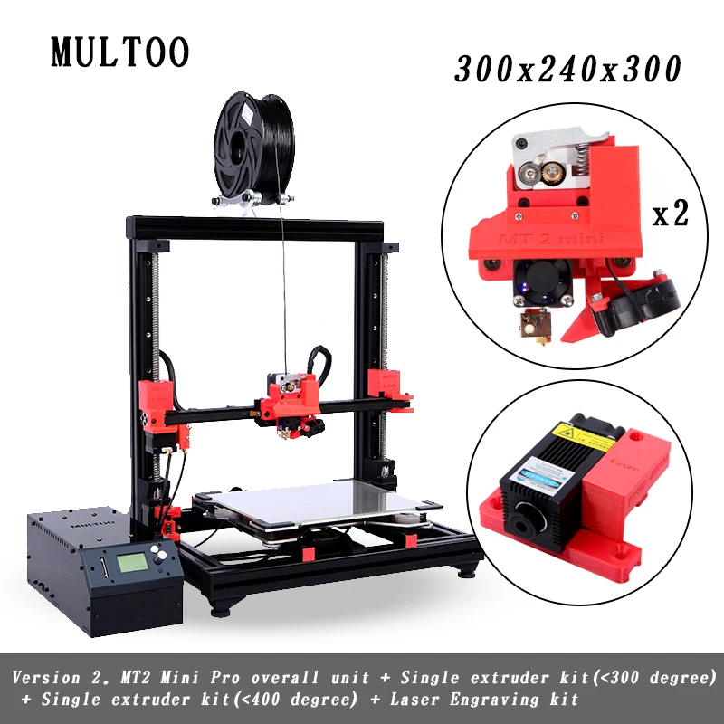 Лидер продаж multoo Профессиональный 3D-принтеры FDM линейной направляющей ШВП два