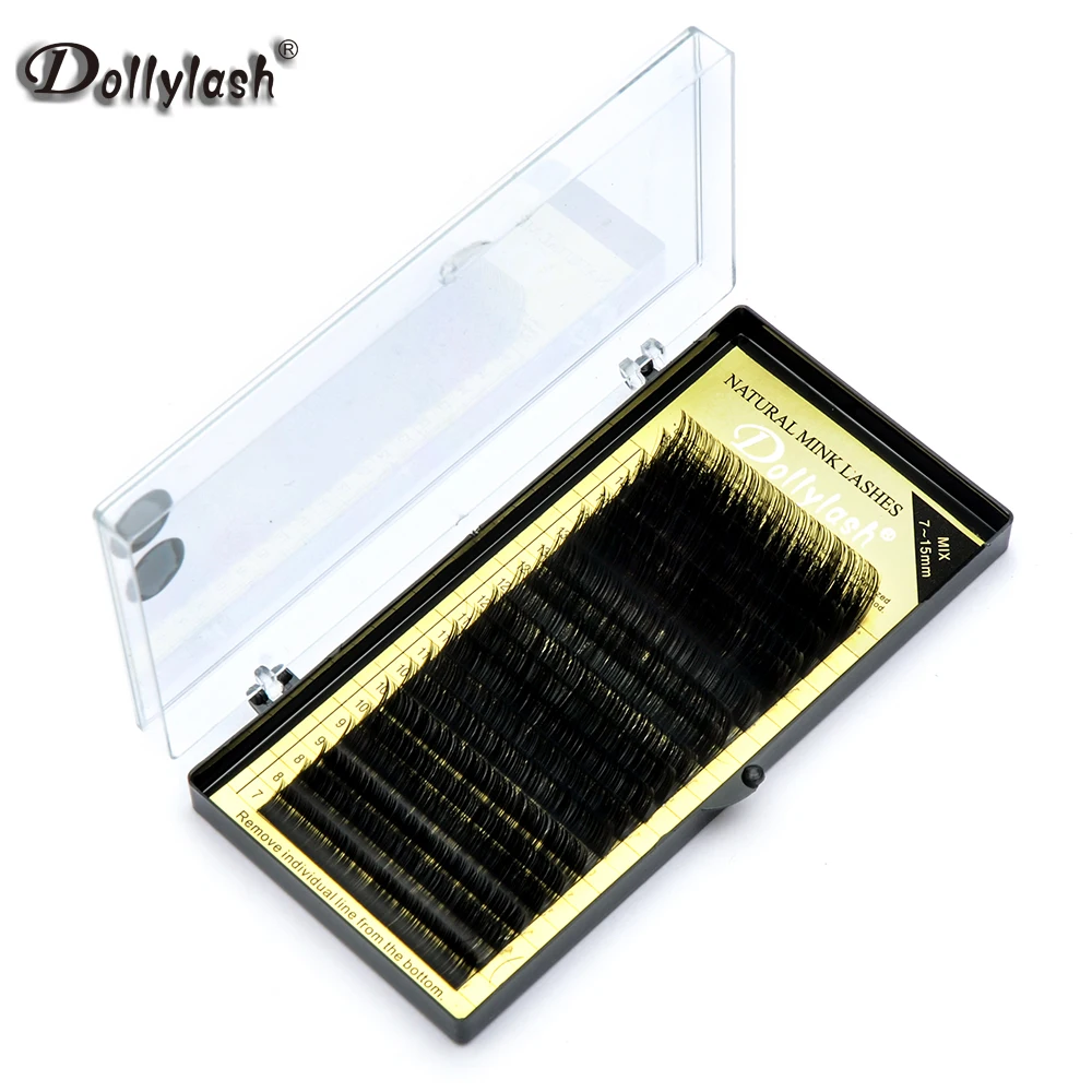Шелковые ресницы Dollylash 10 лотков J B C D Curl 7 15 мм смешанная длина искусственный мех