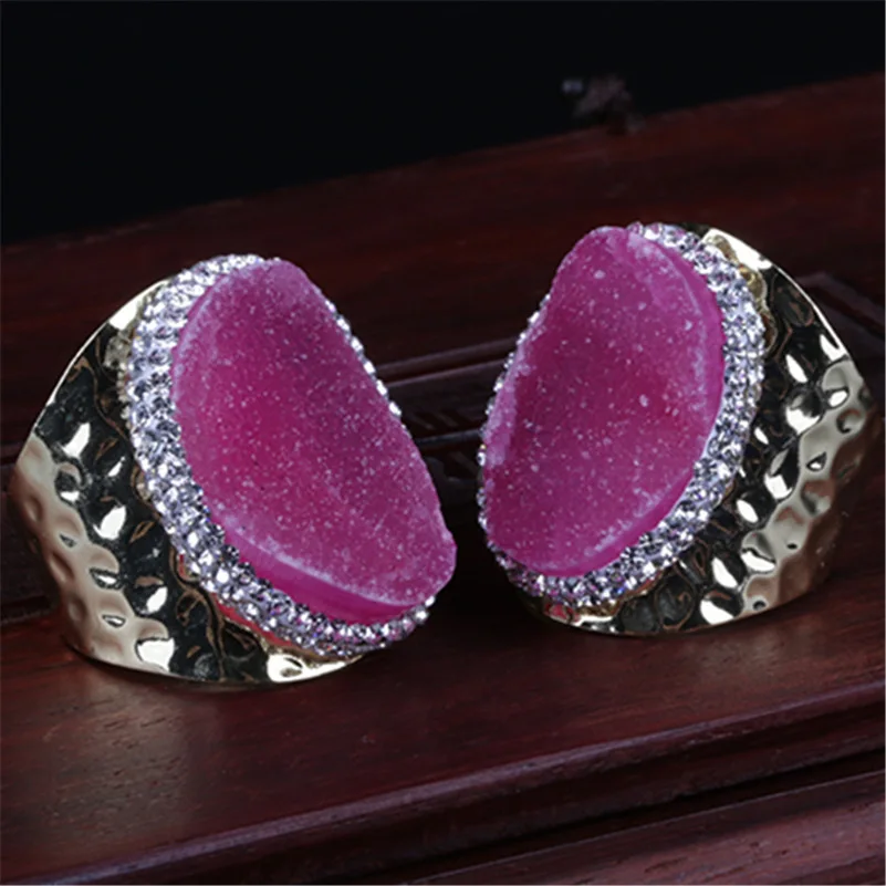 Натуральный многоцветный шероховатый сырой Druzy Drusy Кристальный камень Золотое