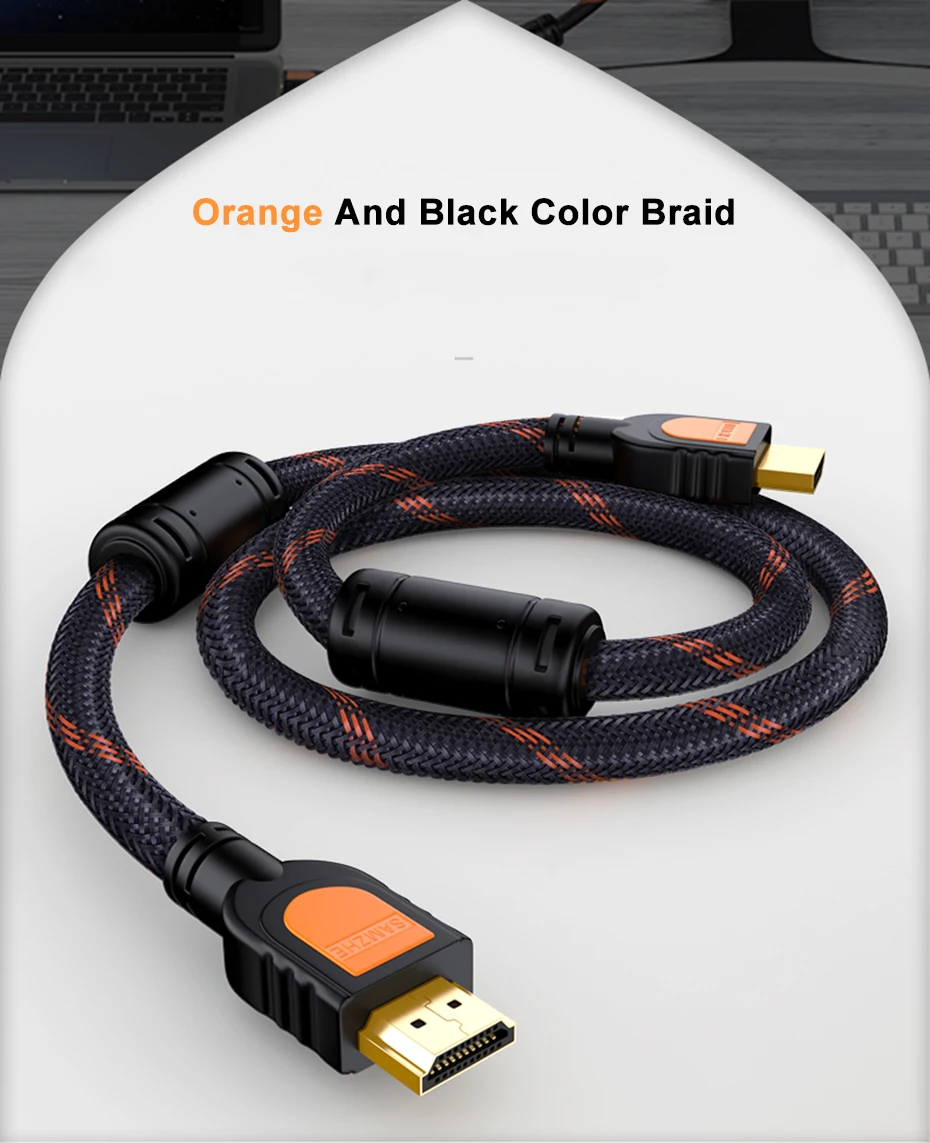 SAMZHE высокоскоростной кабель 4K HDMI 2,0 сплиттер Переключатель HDMI в HDMI кабель Male-Male 1 м 2 м 3 м 5 м 8 м 10 м для ТВ компьютера