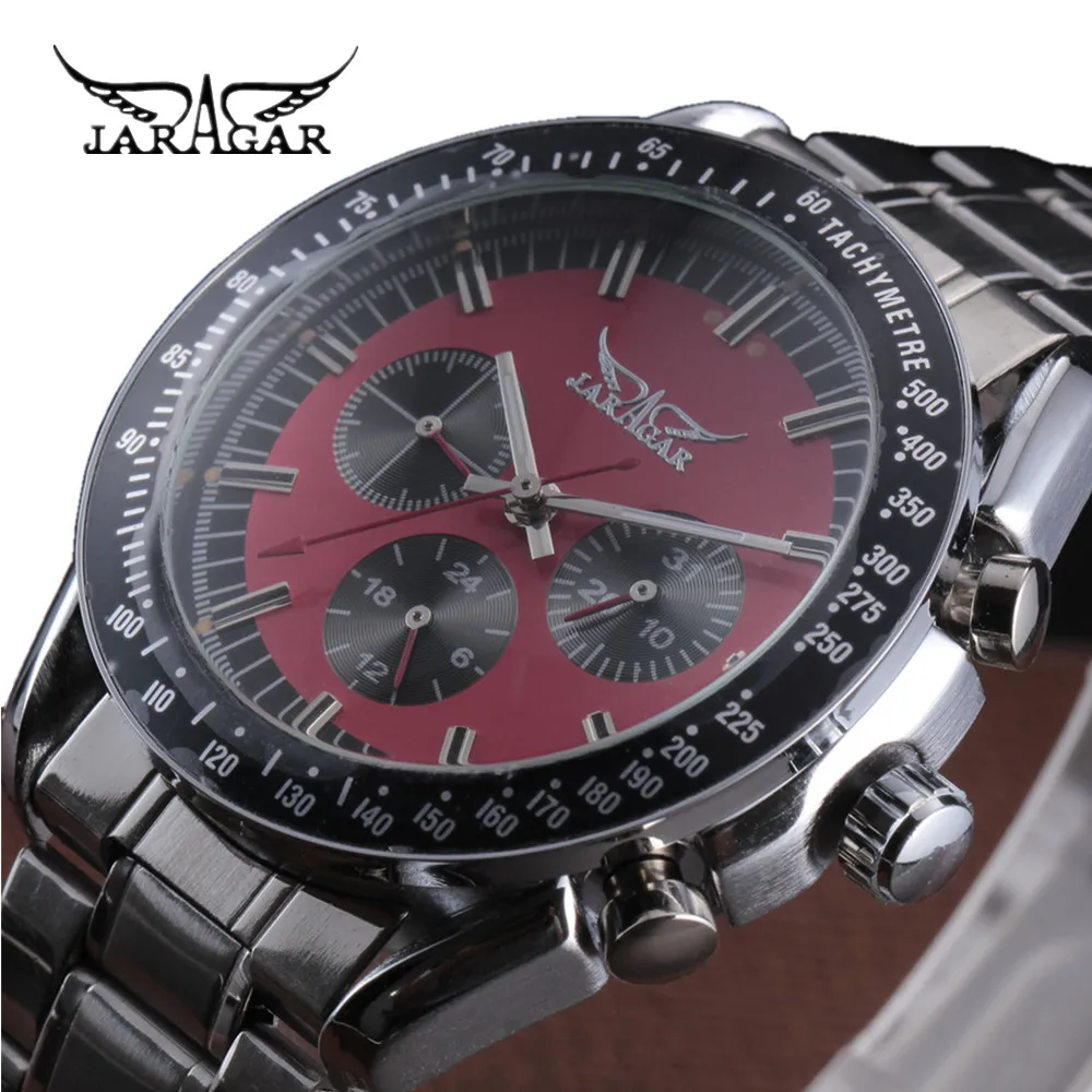 

Man Mechanical Watch Automatic Self Wind Wristwatch Stainless Steel 2016 JARAGAR New Style Sport Military Watches Male Clock