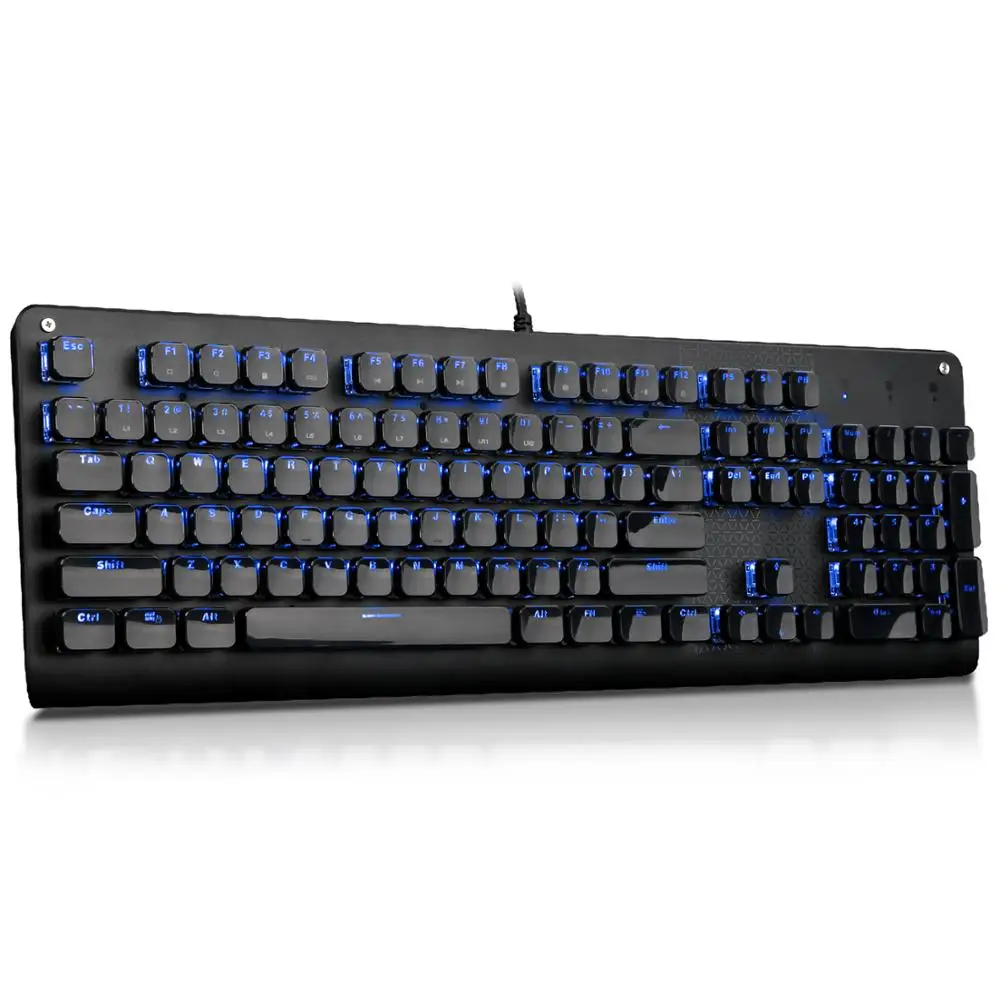 Механическая игровая клавиатура HUO JI K 600 проводная USB с синей светодиодный Ной