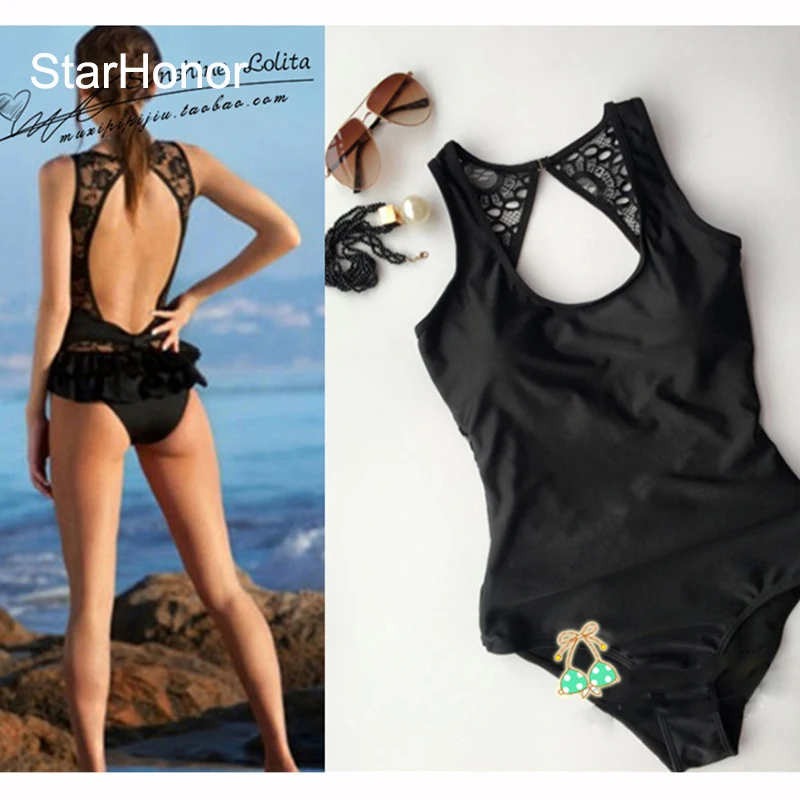 StarHonor женский Одноцветный Бандаж с высоким вырезом слитные костюмы купальники