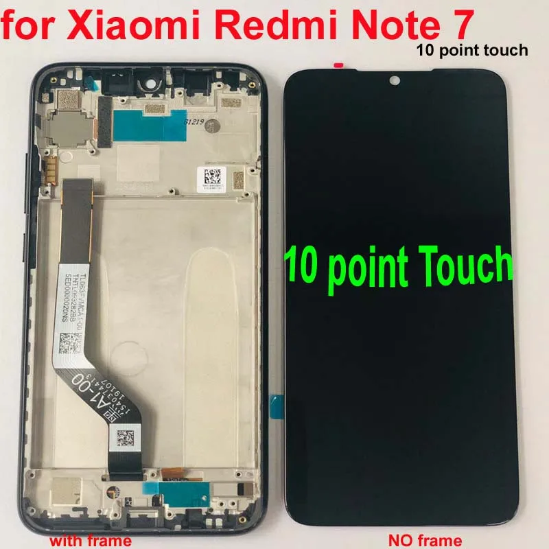 Новинка,, для Xiaomi Redmi Note 7, Note 7 Pro, глобальный экран, сенсорный экран в сборе, ЖК-дигитайзер, запчасти для сенсорного экрана+ рамка
