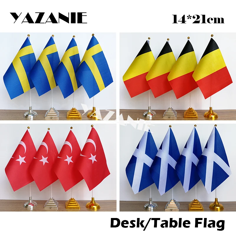 YAZANIE 14*21 см 4 шт. настольный флаг из Швеции Германии с пластиковым основанием и