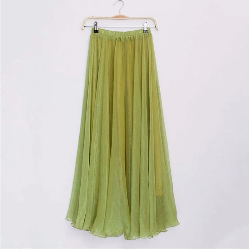 Shyvelvet Осень Длинная юбка пачка большой качели Тюль Boho макси юбки женские шифоновое Плиссированное длинное юбки женские Longa Faldas розовый