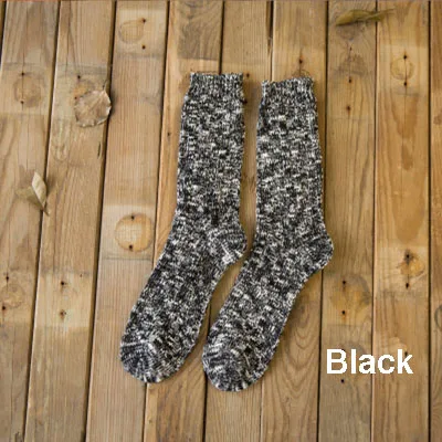 black UNIKIWI. Осенне-зимние женские мягкие зимние вязаные шерстяные носки. Винтажные женские теплые плотные носки, базовые женские носки, 5 цветов - Цвет: black