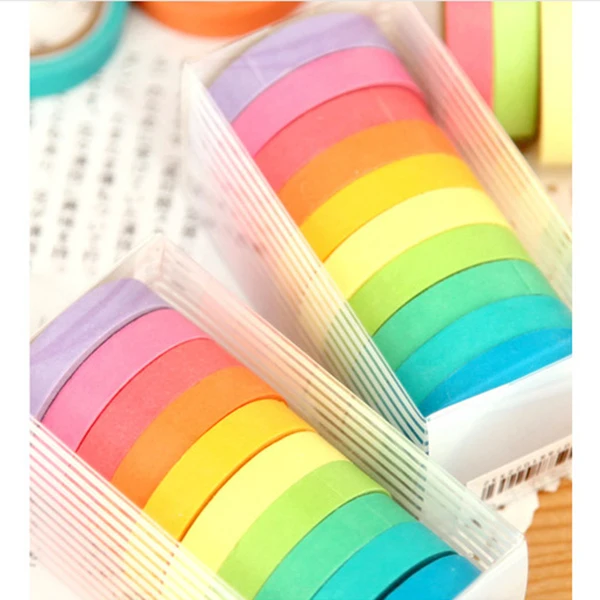 Декоративные васи ленты DIY радужные Маскировочные наклейки Набор бумаги 10