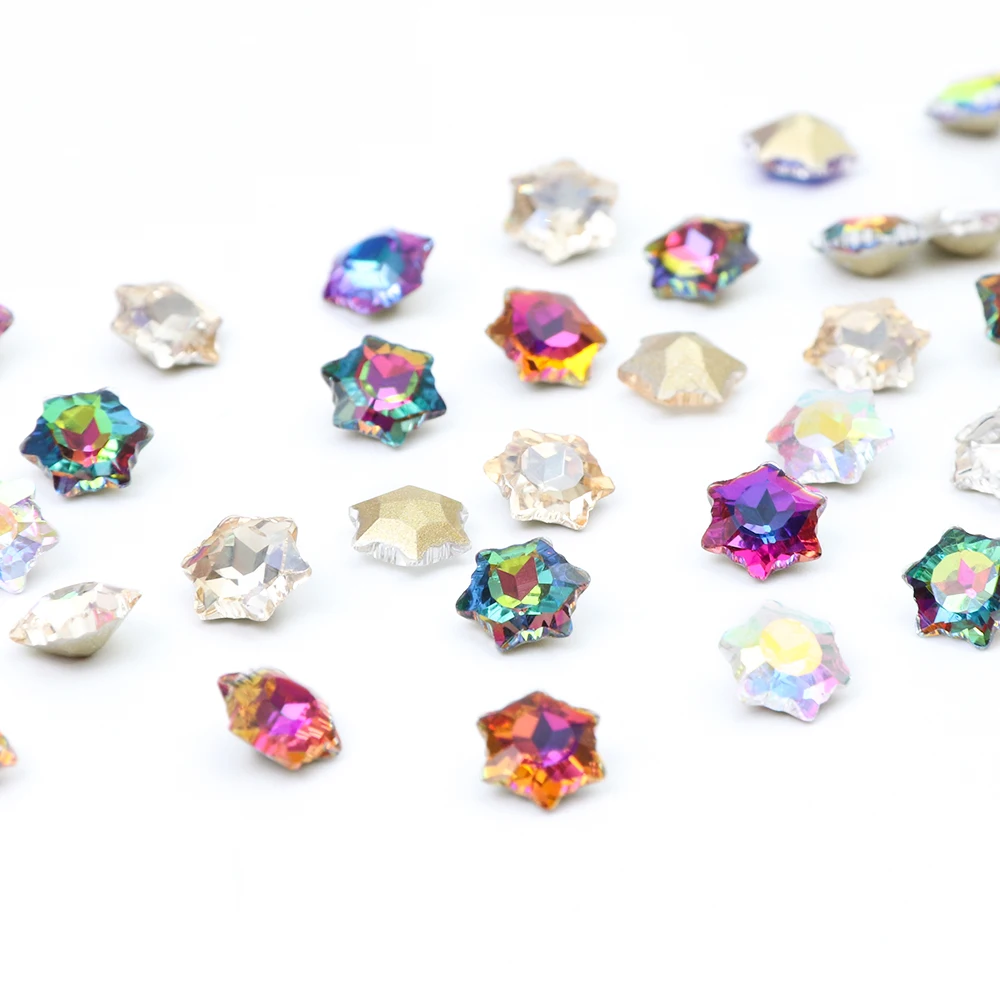 10 шт. дизайн ногтей Снежинка блестящие стразы из горного хрусталя украшения Шарм