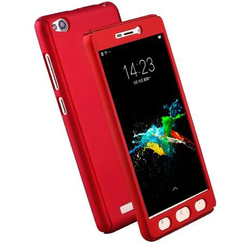 red 360 градусов Защитный чехол для Xiaomi Redmi 3 s закаленное Стекло спереди и длинное сзади чехол для всего тела на Xiomi Redmi 3 s Pro Prime чехол сумка - Цвет: red