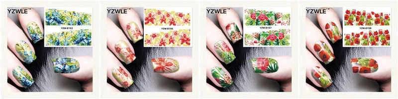 YZWLE,, переводные наклейки для ногтей с водой, наклейки для маникюра, декоративные инструменты, покрытие для ногтей, наклейка(YZW112