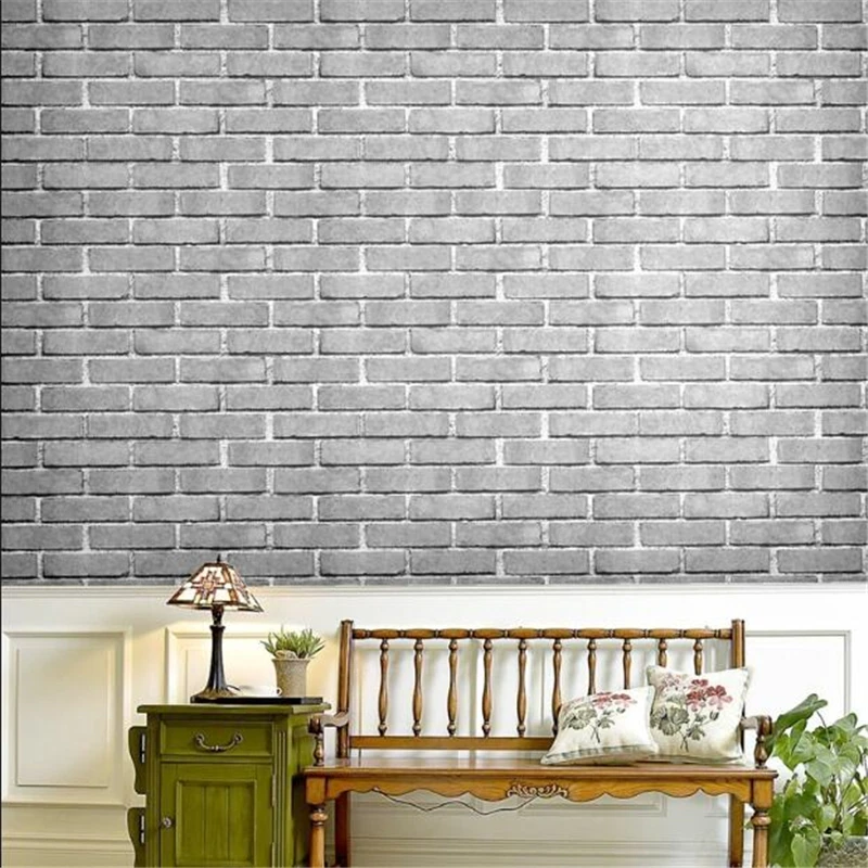 Обои beibehang китайские из нетканого материала обои с серыми кирпичами для гостиной