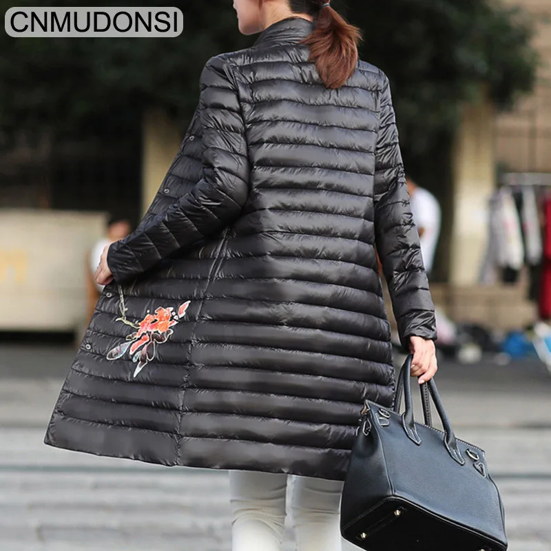 CNMUDONSIThin section Winter Collection Women's Coat Jacket Stand Collar Cold-Resistant Warm Long Parkas Female Quilting Cotton | Женская