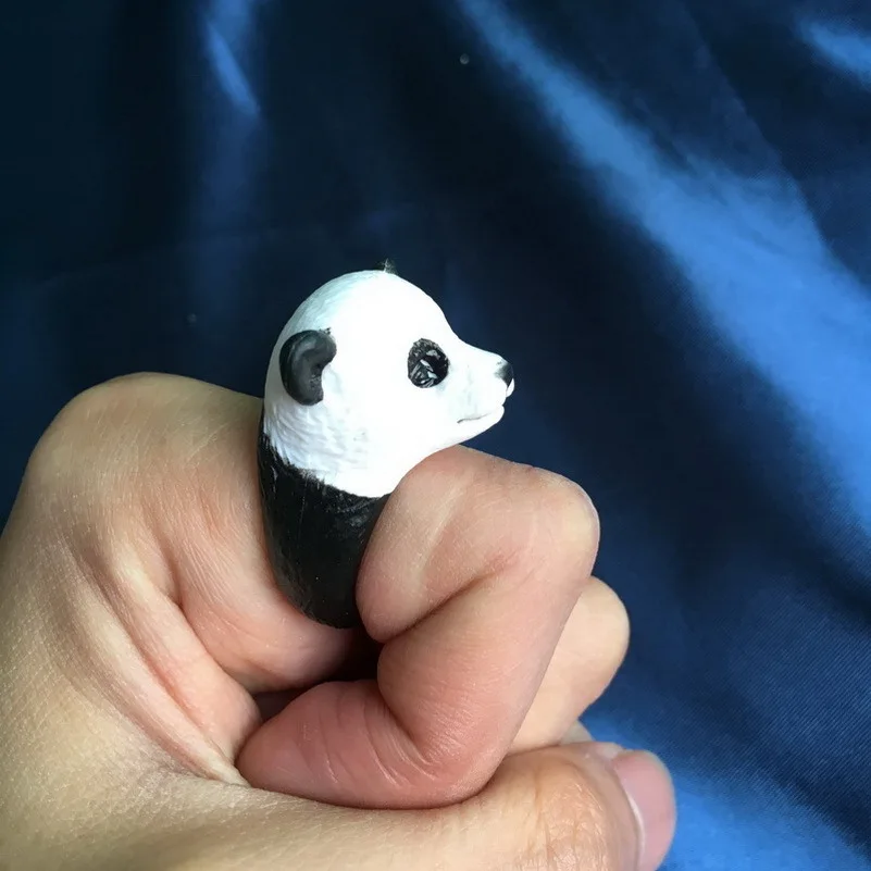 Модные женские очень милые большие кольца с объемным имитацией животных из смолы