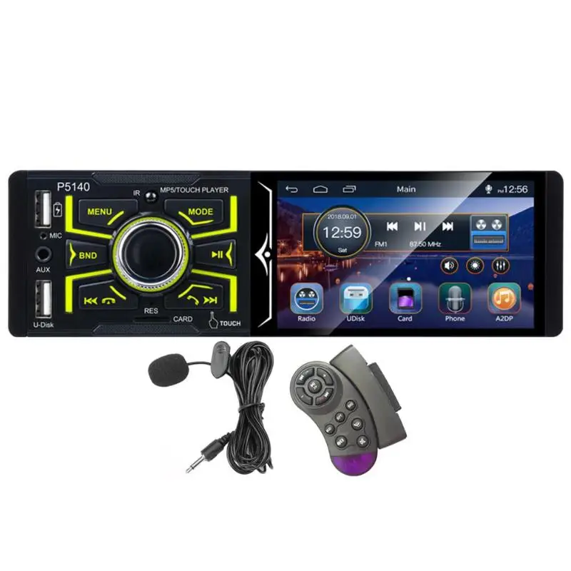 Автомагнитола 1din 4,1 дюймов сенсорный экран Bluetooth автомобильный стерео плеер RDS AM/FM радио USB головное устройство Поддержка камеры заднего вида