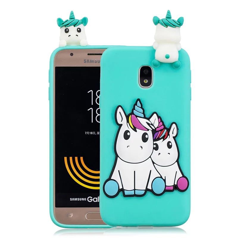Мягкий Силиконовый ТПУ чехол для Samsung A5 2017 3D единорог панда кошка J3 J5 J7 A3 2016
