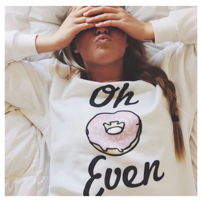 Новый дизайн свитшоты с принтом пончиков для женщин девушек студентов Harajuku 2015