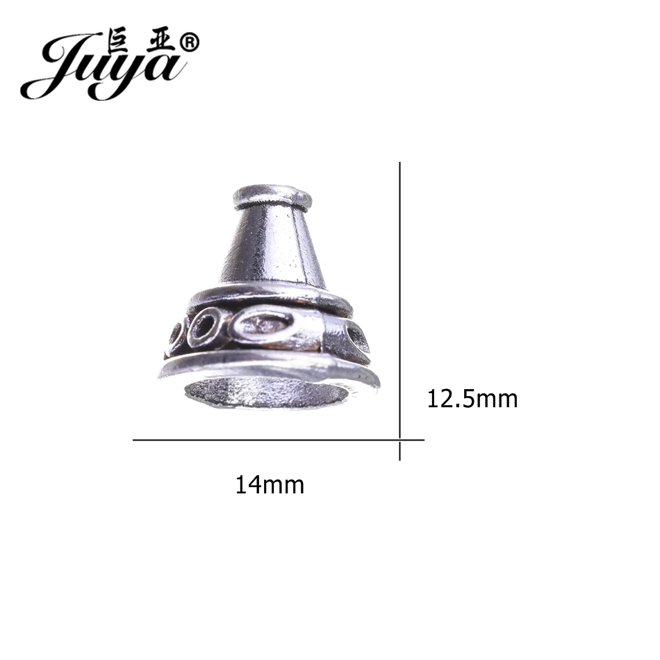 

JUYA Diy Earrings Handmade Accessories 12.5x14mm 10pcs/lot Antique Alloy Round Shape Suede Tassel Bead Cover Caps AC0048
