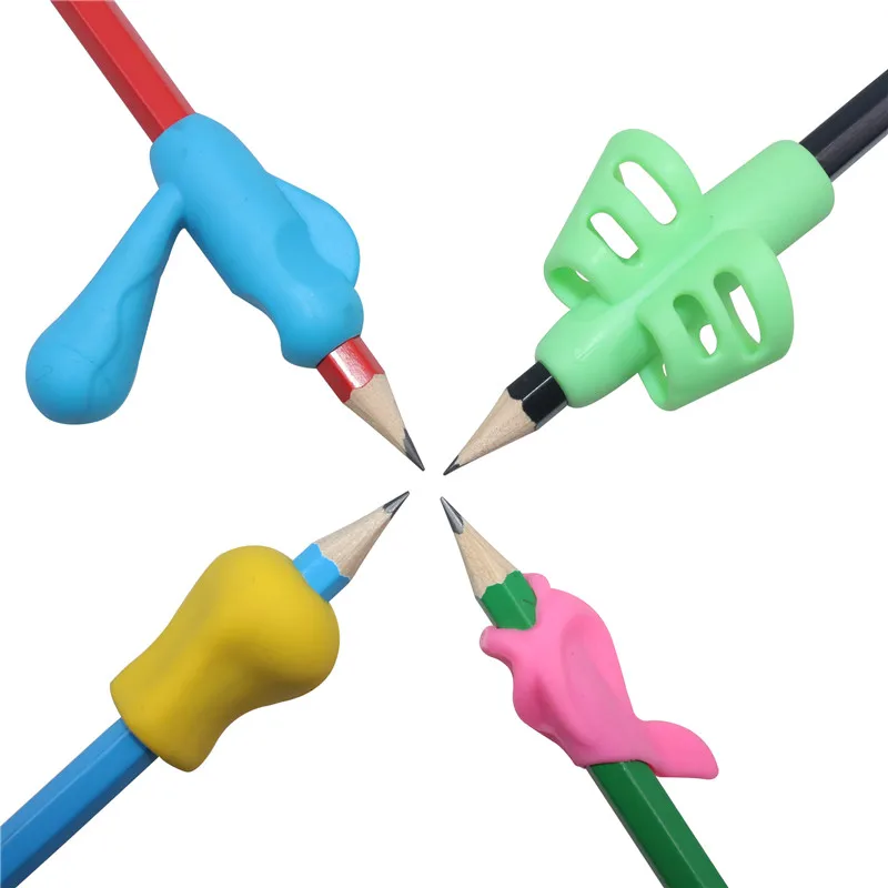 6 шт ручка держатель с двумя пальцами Силиконовые Детские Обучающие инструмент