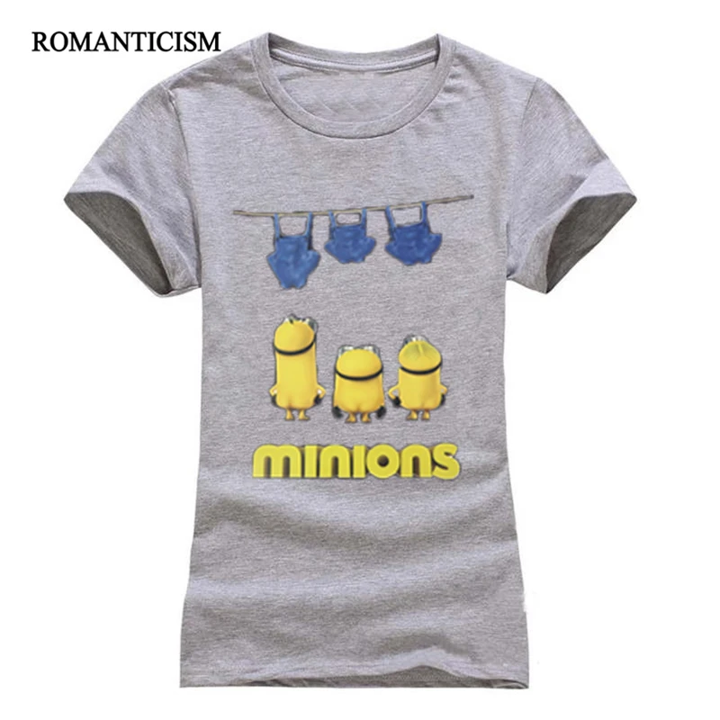 Романтика мультфильм миньоны майка девушка повседневная лето хлопок тонкий