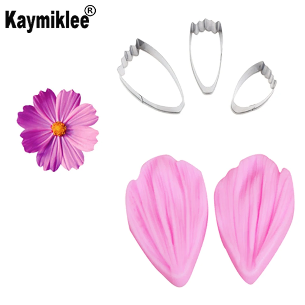 

Chrysant Veiner &Cutter Cosmos Flower Silicone Mould Gumpaste Sugarcraft Fondant Mold Cake Decorating Tools CS181