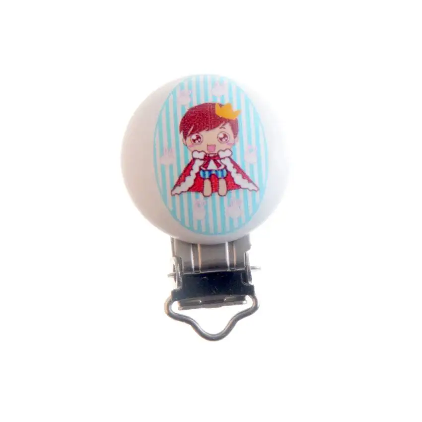 MIAOCHI DIY 5 шт. клипсы для соски узор деревянные металлические держатели милый соска для младенцев застежки аксессуары 44*29 мм - Цвет: pattern 11