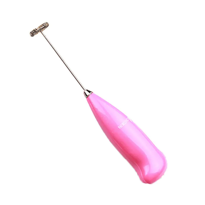 Pink Новинка,, Vovotrade, новинка, 1 шт., 21 см, модный вспениватель молока для горячих напитков, пенообразователь, взбиватель, миксер, мешалка, взбиватель яиц, 2 батарейки АА - Цвет: Pink