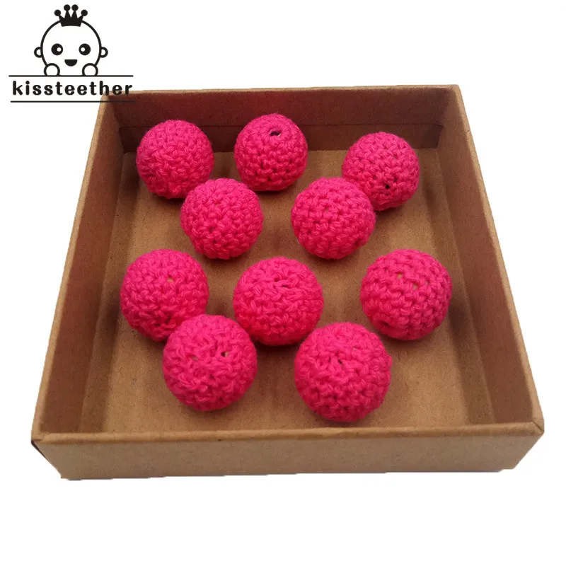 16 мм/10 шт. круглые деревянные вязаные бусины одноцветные шерстяные Бусины Для