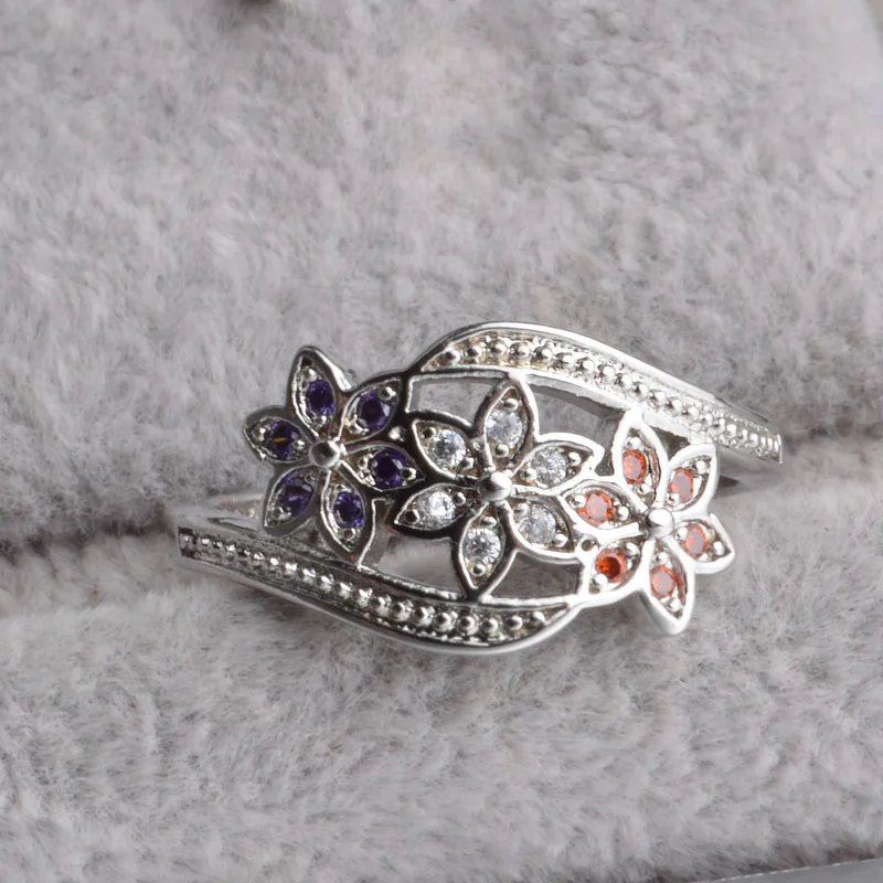 Женское Обручальное кольцо Bijoux bague Femme Серебряное обручальное с кристаллами и