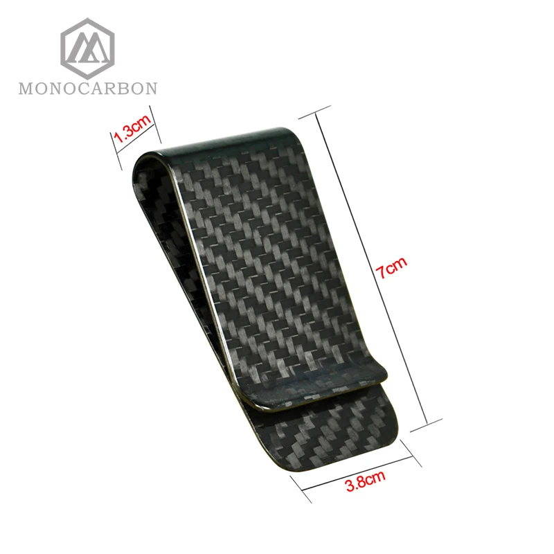 Monocarbon высококачественный настоящий кошелек из углеродного волокна 3K с клипсами