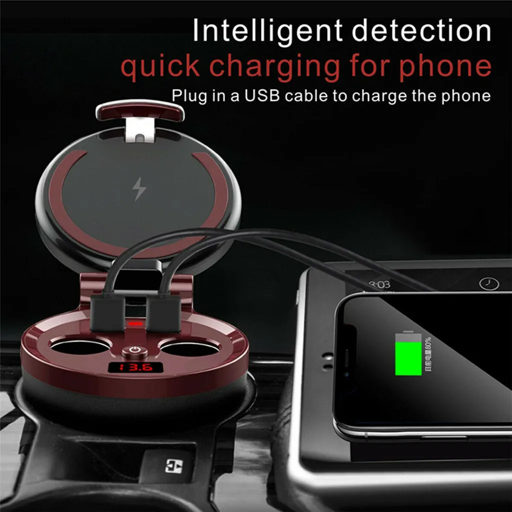 Беспроводное быстрое зарядное устройство QI для автомобиля автомобильное USB