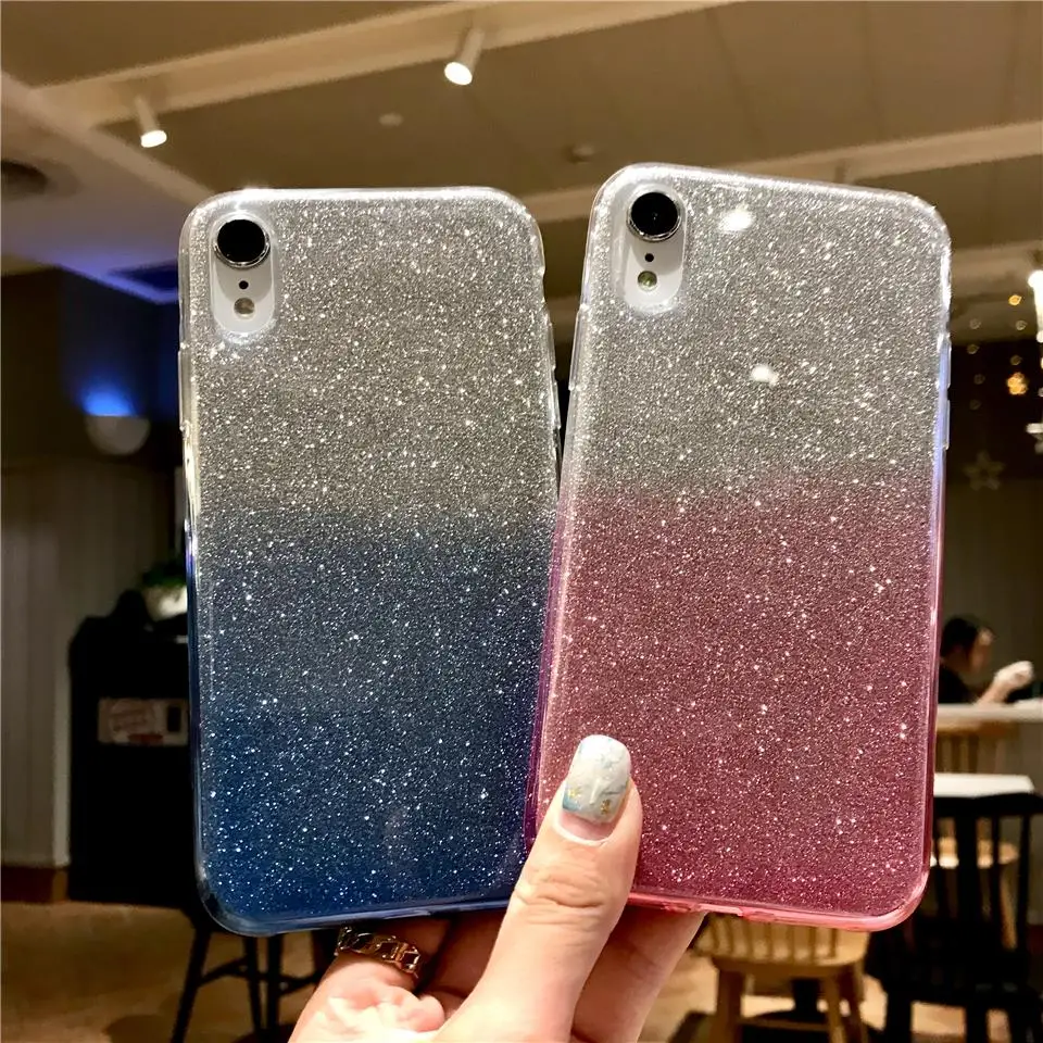 Блестящий Радужный силиконовый чехол для телефона iphone XR XS X 6 6s 7 8 Plus LG G5 G6 G7 V10 V20 V30 K8