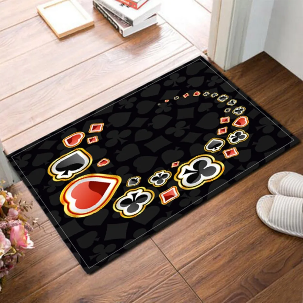 Цветной коврик для покера LB 60*40 см Черный Напольный ванной нескользящий детской