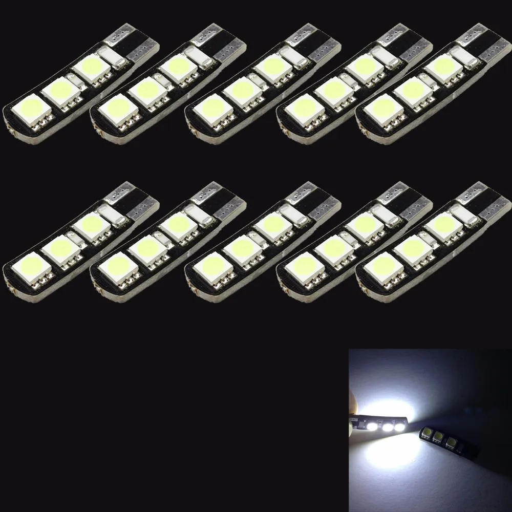 10 светодиодных панелей 6 Smd T10 Evita Erros Canbus Farol de Lanterna/Luz Teto/Placa|led canceller|smd t10pingo led |