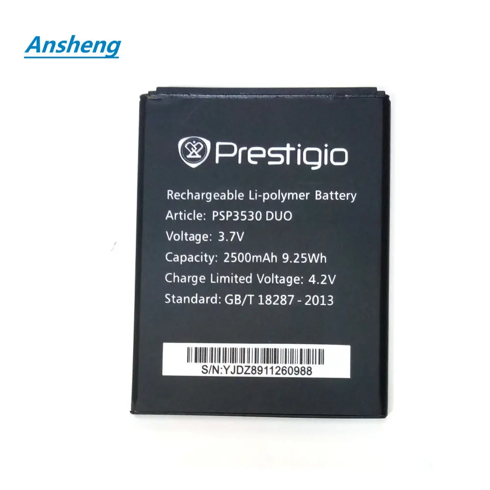 Аккумулятор Ansheng большой емкости 3 7 в 2500 мАч PSP 3530 DUO для Prestigio Muze D3 E3 F3 3531 3532 сотовый
