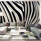 Современные Простые черно-белые полосатые обои с принтом зебры на заказ, любой размер, 3D настенная роспись, нетканое покрытие стены, Papel De Parede Sala