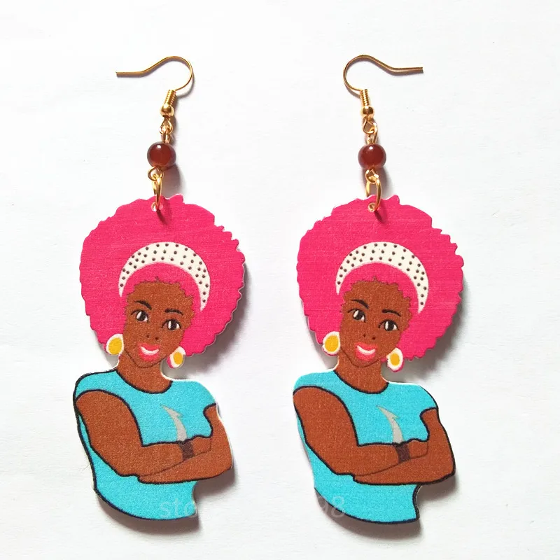 Новая африканская красавица ожерелье с подвеской в виде головы серьги