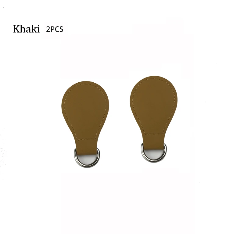 Khaki 2pcs 2 шт. матовая падение конце для Obag ручкой PU падение ручки assessories крепления для O Мешок Obasket женские сумки женские сумочка - Цвет: Khaki 2pcs