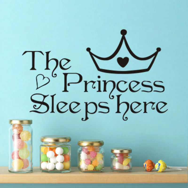 Наклейки на стену Принцесса для детской комнаты|wall decals|the princess sleeps herevinyl stickers |