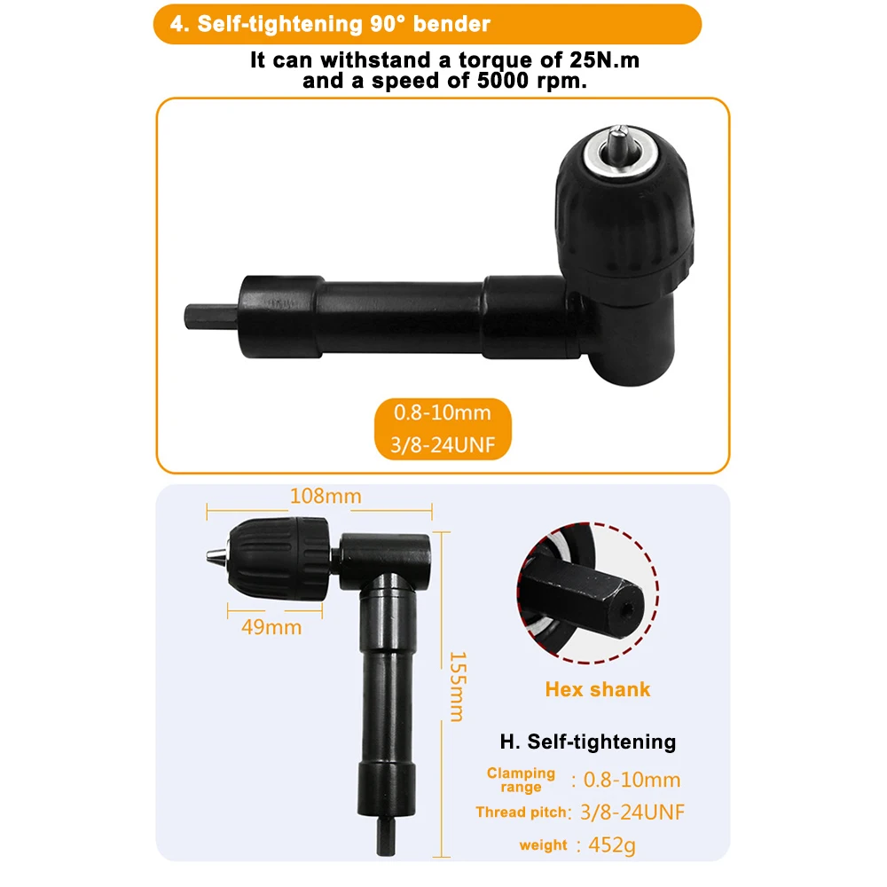 Угловой патрон для дрели 90 градусов универсальное сверло металлического