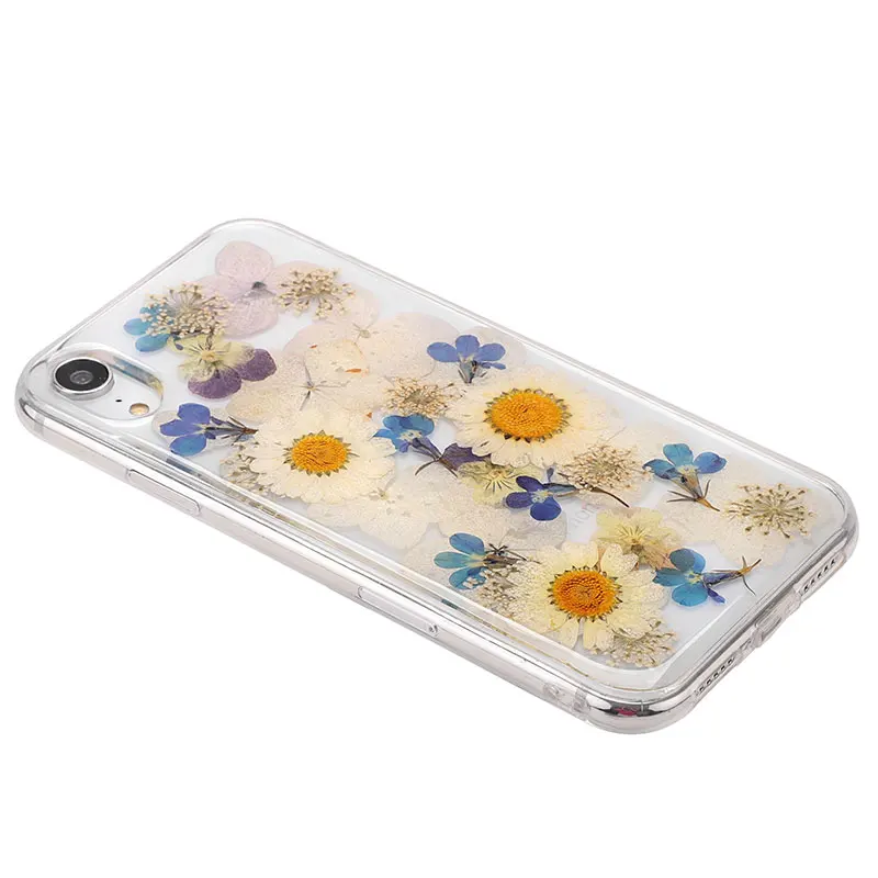 Boucho For iPhone XS MAX 7 6 6S 8 Plus X Fashion Real Plant Flower Floral Planet Phone Cases Soft Silicone Cover XR |