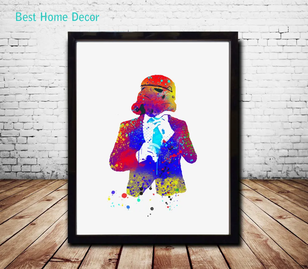 Star Wars Wall Art Storm Troopers Watercolor Poster New House Decor Hanging Movie AP052 | Дом и сад