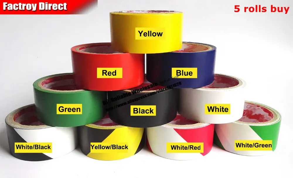 

5x 4.5cm * 15 meters Floor Warning Adhesive Tape Sticky, Work Area Caution Tape, Ground Attention Tape Red, yellow, freeshipping