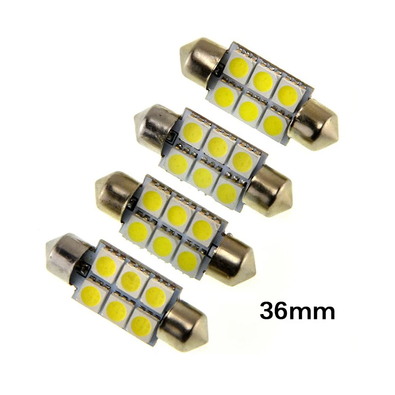 4х супер белая 31/36/39/42 мм гирлянда 5050 SMD 6 светодиодов C5W автомобисветодиодный