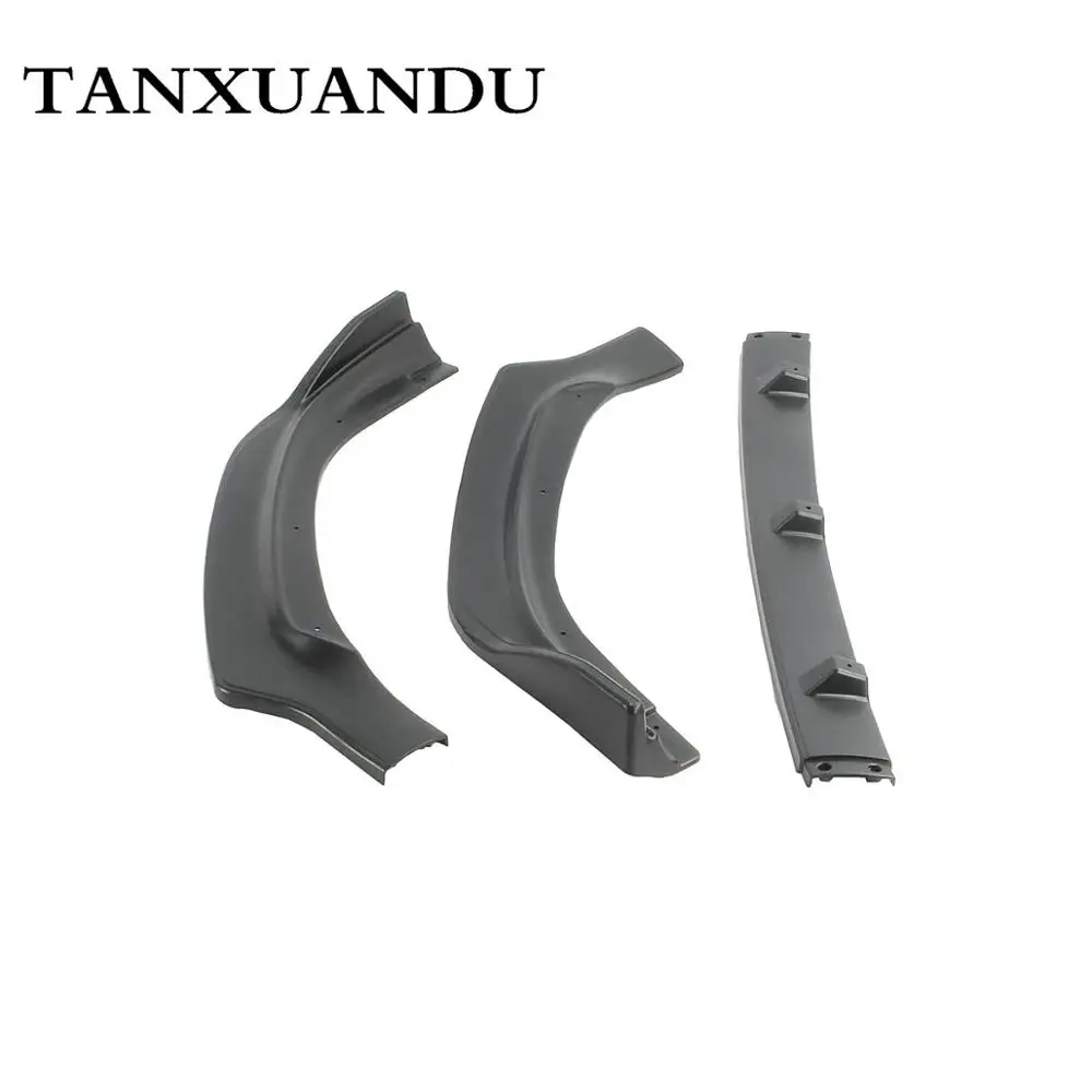 Глянцевый черный 3 ступенчатый передний бампер спойлер для нижнего тела крыло