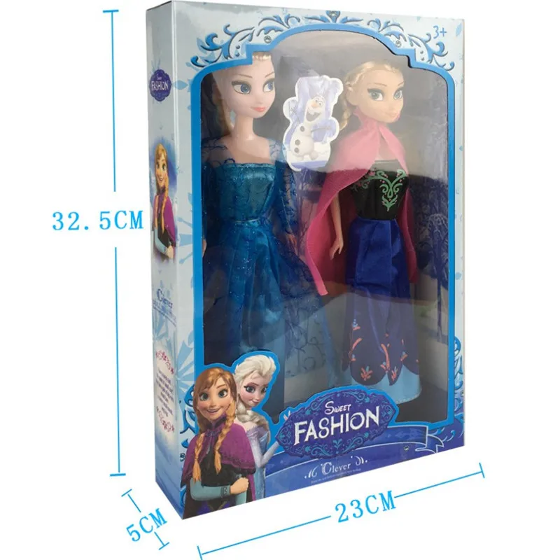 Белый 29 см Кукла Эльза и Анна фигурки принцесса Анна и Эльза снежные куклы-королевы Boneca Игрушки для девочек и мальчиков в оригинальной коробке - Цвет: Белый