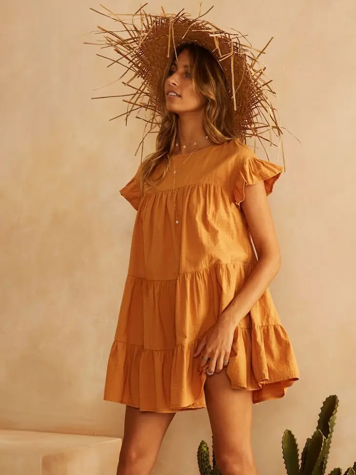 

2019 Women Summer Casual Dress Lady Girls Ball Gown Ruffle Layered Party Cocktail Beach Short Mini Dresses