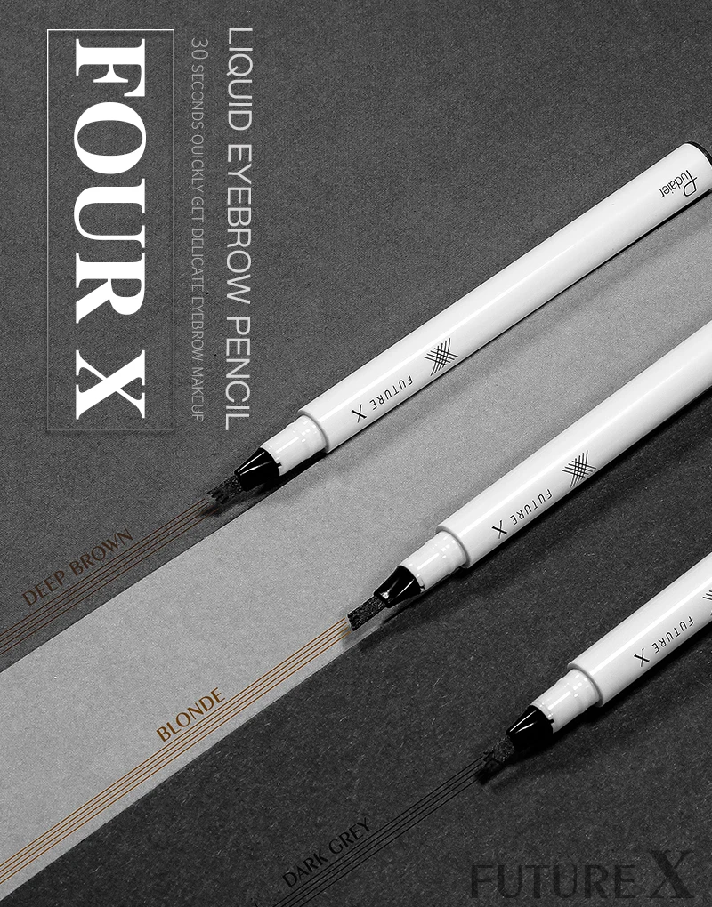 Microblading тату-ручка для бровей, водостойкая вилка, наконечник для бровей, чернильный карандаш, 4 головки, жидкий карандаш для бровей, макияж, блонд, коричневый цвет