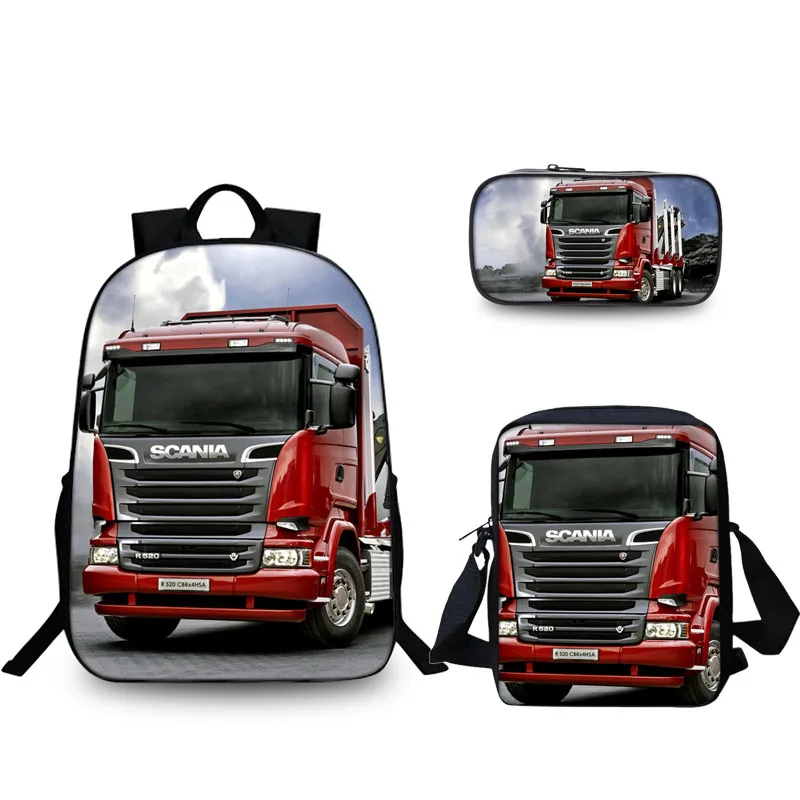 12 3 шт./компл. модные Scania мультфильм 3D рюкзак для девочек-подростков с грузовиком для мальчиков и девочек Лидер продаж школьная сумка рюкзак для ноутбука - Цвет: 12